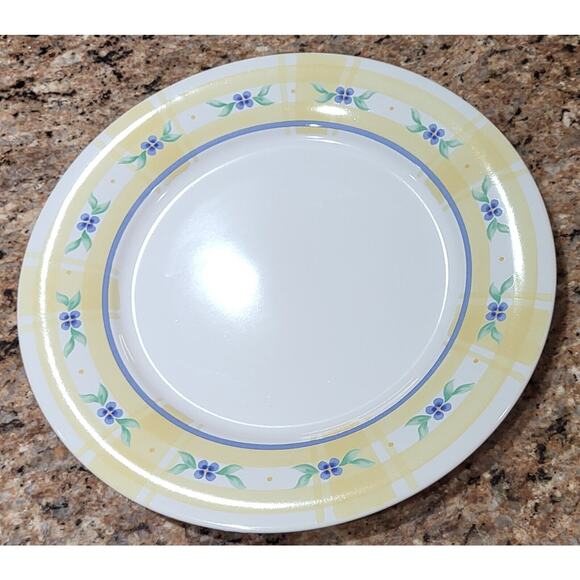 Pfaltzgraff Summer Breeze 11" Dinner Plate Yellow w/Blue Flowers Replacement - Picture 2 of 13